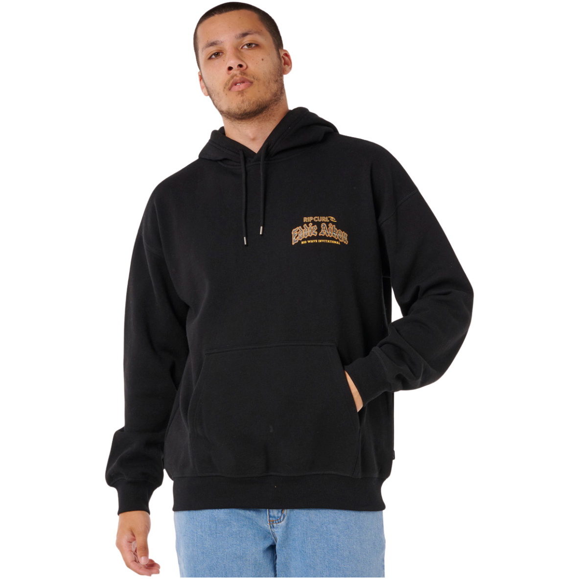 2025 Rip Curl Eddie Would Go Poster Hoodie Til Mænd 0ADMFL - Black